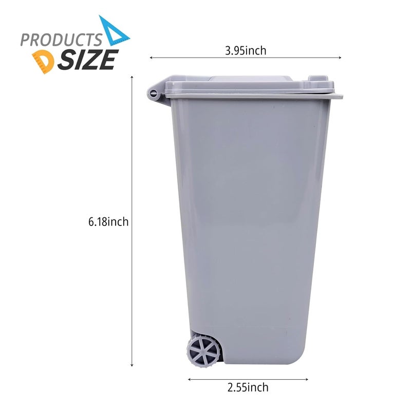 Mugtel Mini Trash Can with Lid Swing Top Small Trash Can Pen Holder for Car Bedroom Office Desktop 22 Fl Oz (4 Pcs Multi-Color-A) - Image 2